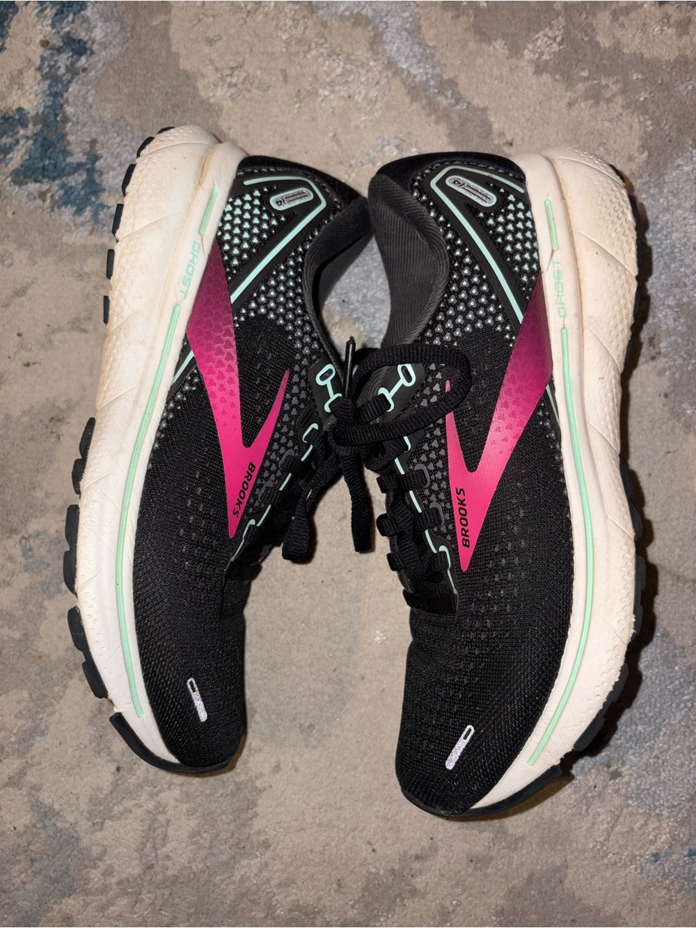 Brooks Ghost 14 Black & Pink Athletic Running Shoes size 6.5 - Picture 4 of 6